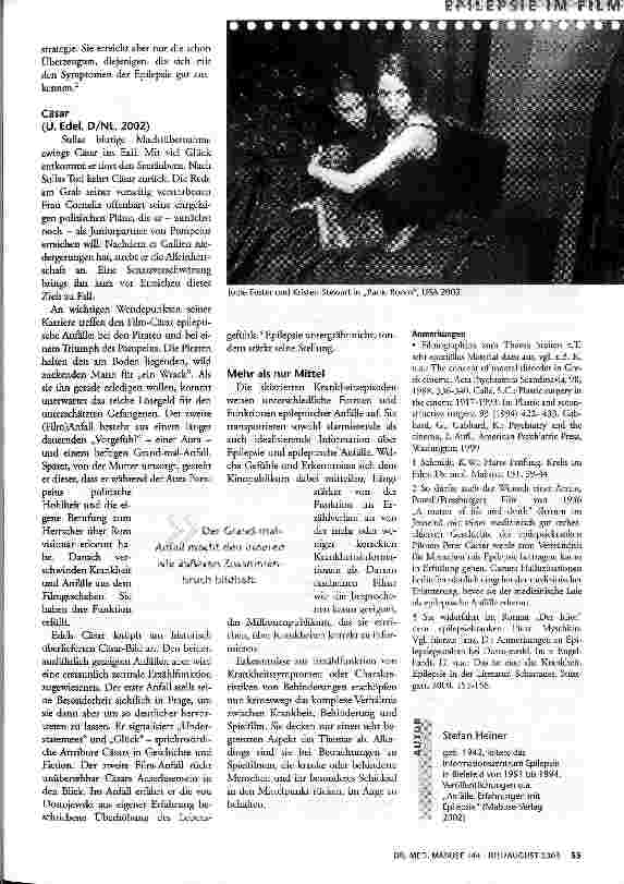 Vorschauseite 3: Krise, Kontrolle, Vision Epileptische Anfälle im Spielfilm