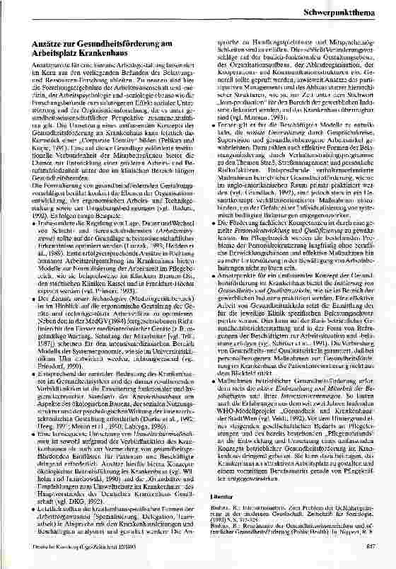 Vorschauseite 4: Gesundheitsförderung (G) am Arbeitsplatz Krankenhaus Eine Betrachtung aus der Perspektive der Gesundheitswissenschaften
