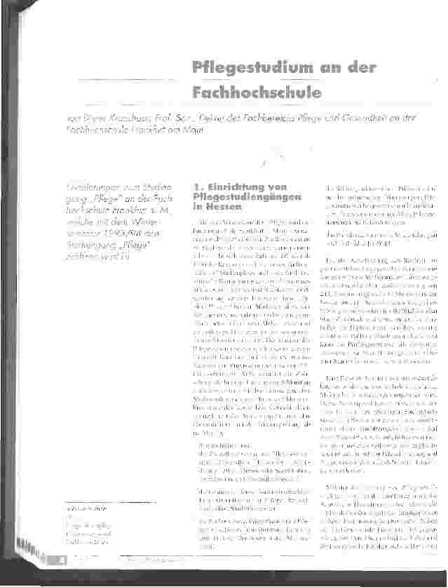 Vorschauseite 1: Pflegestudium an der Fachhochschule