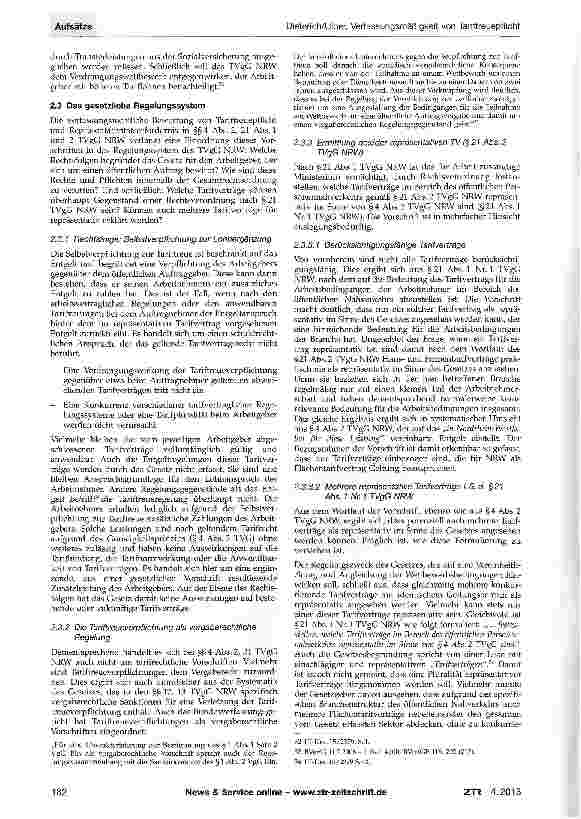 Vorschauseite 4: Zur Verfassungsmäßigkeit von Tariftreuepflicht und RepräsentativitätserfordernisAm Beispiel von §4 Abs. 2 i. V. m. §21 Abs. 1 und2TVgG NRW