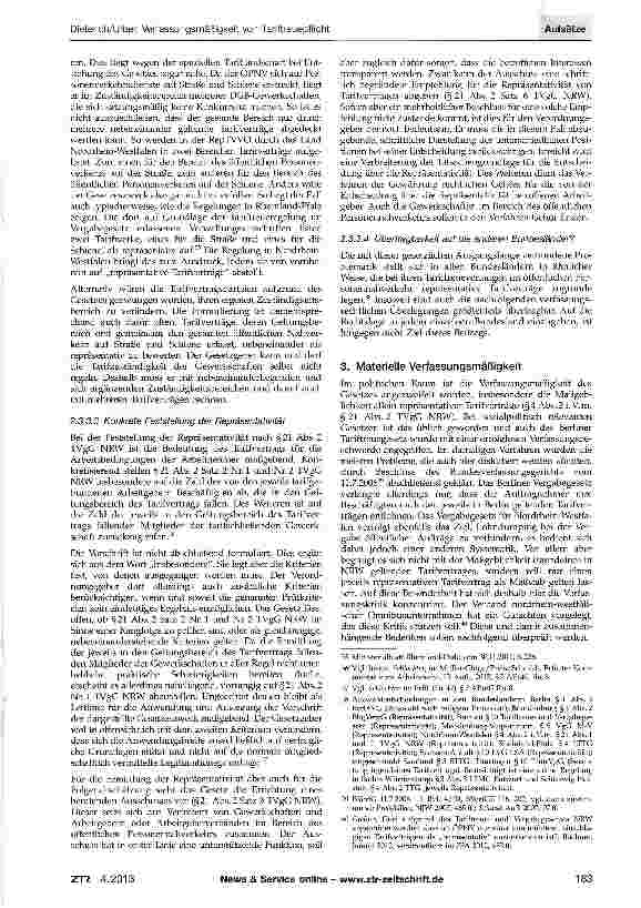 Vorschauseite 5: Zur Verfassungsmäßigkeit von Tariftreuepflicht und RepräsentativitätserfordernisAm Beispiel von §4 Abs. 2 i. V. m. §21 Abs. 1 und2TVgG NRW