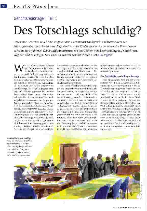 Vorschauseite 1: Gerichtsreportage Teil 1 Des Totschlags schuldig?