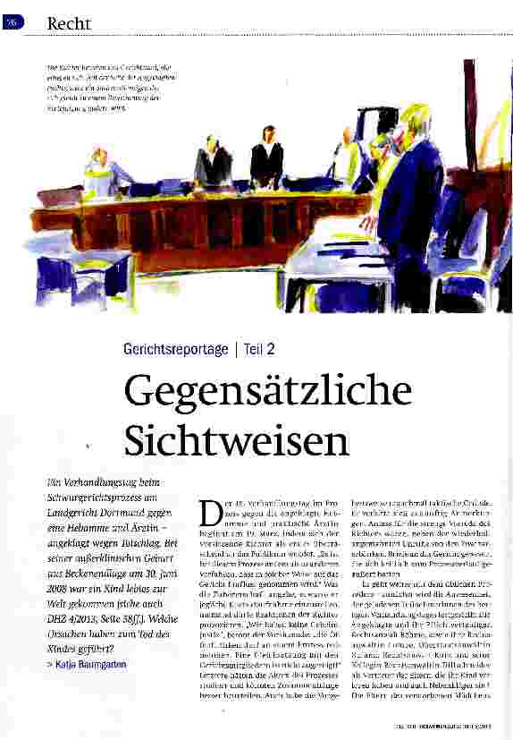 Vorschauseite 1: Gerichtsreportage Teil 2 Gegensätzliche Sichtweisen