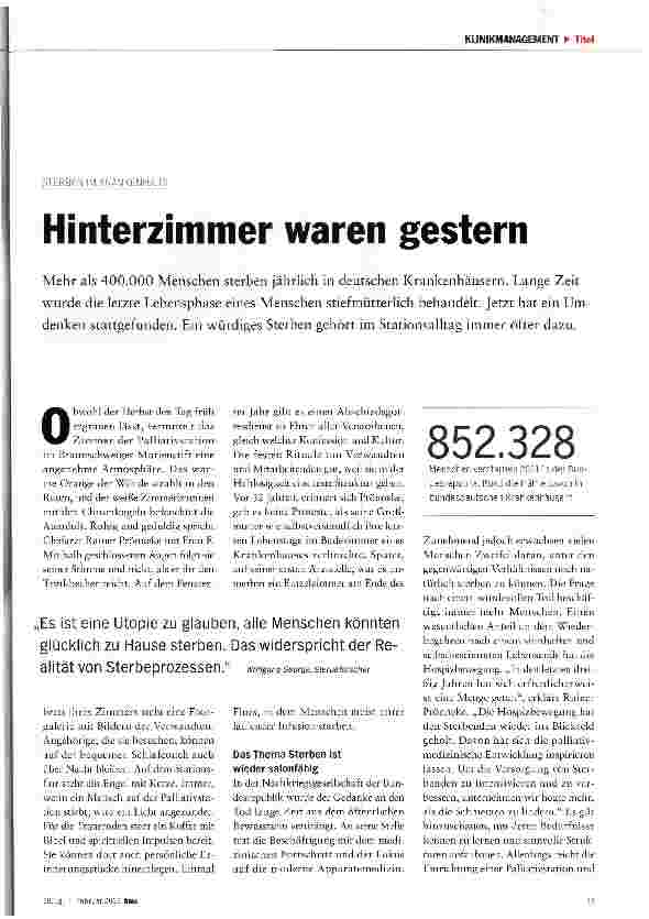 Vorschauseite 1: Hinterzimmer waren gestern