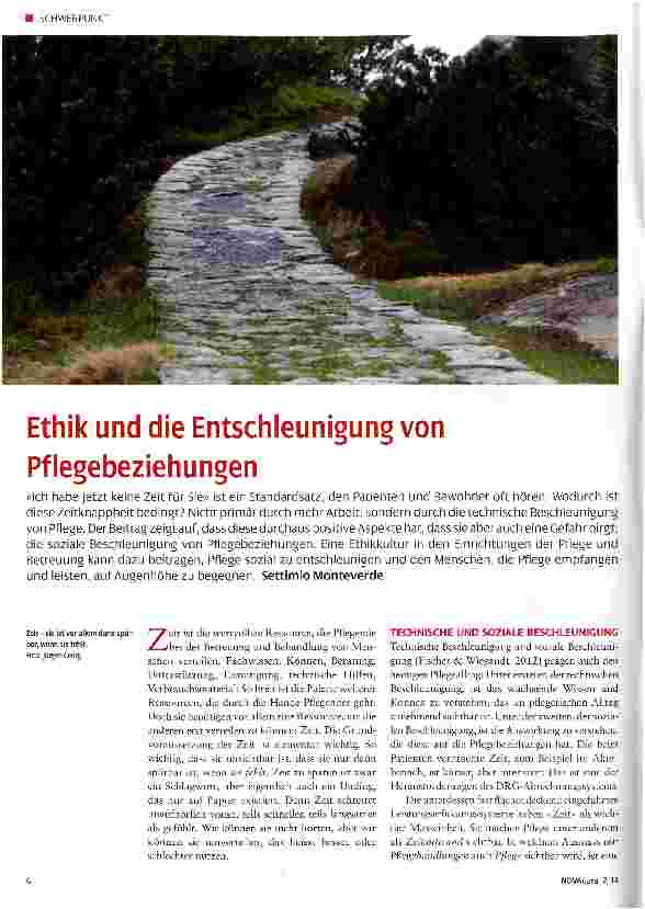 Vorschauseite 1: Ethik und die Entschleunigung von Pflegebeziehungen