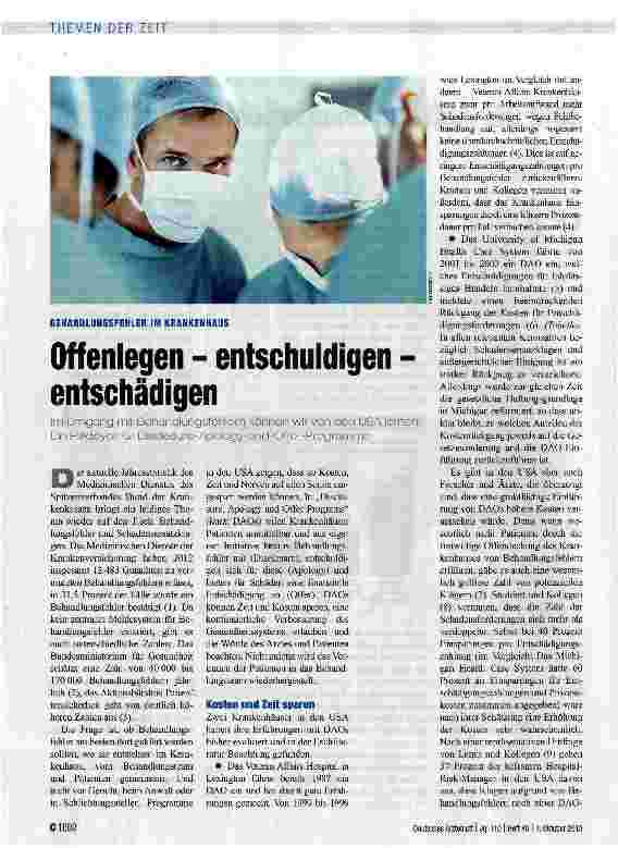 Vorschauseite 1: Offenlegen - entschuldigen -entschädigen