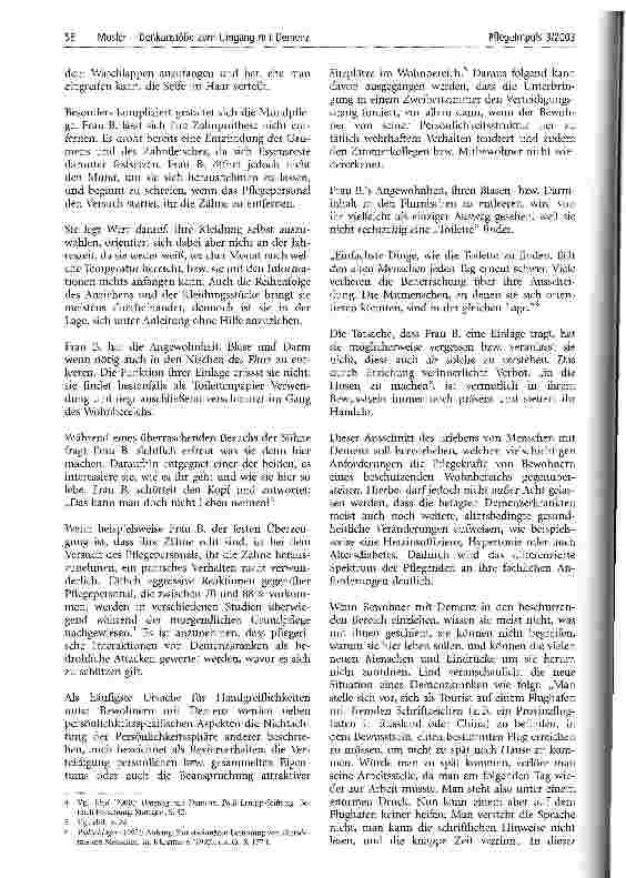 Vorschauseite 3: Denkanstöße zum Umgang mit Demenz aus der Sicht der Pflege und des Pflegemanagements Analyse einer an Demenz erkrankten Bewohnerin in einem Altenund Pflegeheim