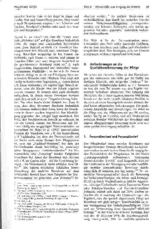 Vorschauseite 4: Denkanstöße zum Umgang mit Demenz aus der Sicht der Pflege und des Pflegemanagements Analyse einer an Demenz erkrankten Bewohnerin in einem Altenund Pflegeheim