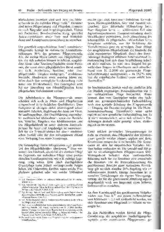 Vorschauseite 5: Denkanstöße zum Umgang mit Demenz aus der Sicht der Pflege und des Pflegemanagements Analyse einer an Demenz erkrankten Bewohnerin in einem Altenund Pflegeheim
