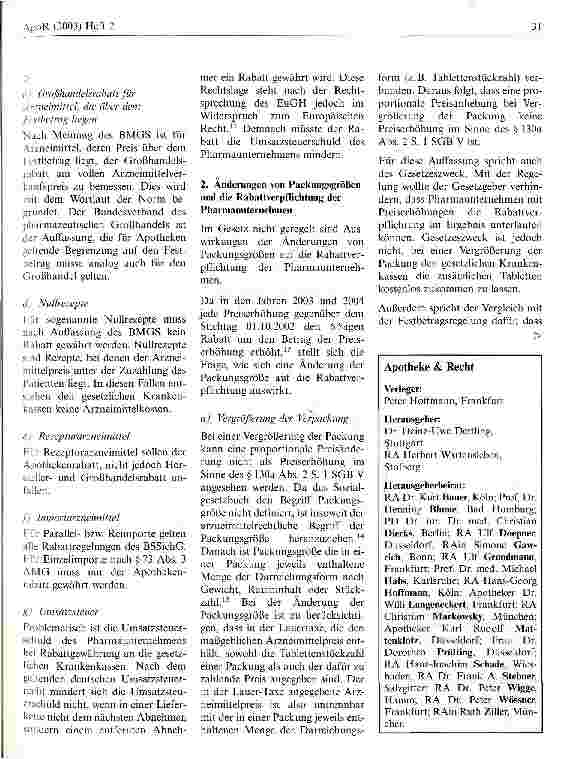 Vorschauseite 3: Das Beitragssatzsicherungsgesetz Auswirkungen auf Apotheken, Großhändler und Pharmaunternehmen