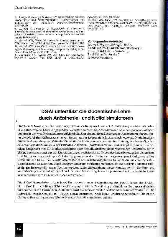 Vorschauseite 4: Simulatorkurse - Freiwillige Qualitätssicherung oder Instrument der Rezertifizierung?