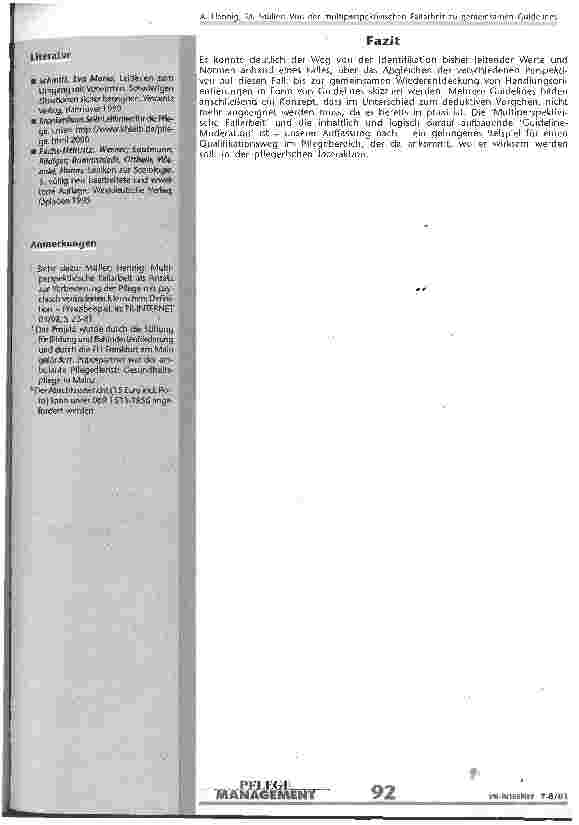 Vorschauseite 6: Von der multiperspektivischen Fallarbeit zu gemeinsamen Guidelines Ein Plädoyer für Guidelines statt Leitlinien
