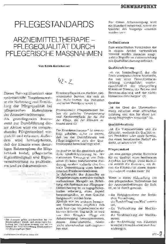 Vorschauseite 1: Pflegestandards Arzneimitteltherapie - Pflegequalität durch pflegerische Maßnahmen