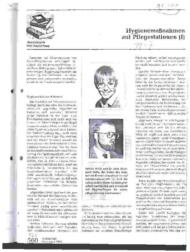 Vorschauseite 1: Hygienemaßnahmen auf Pflegestationen (I)