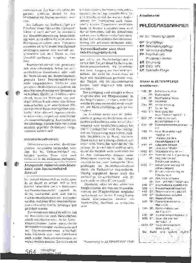 Vorschauseite 5: Hygienemaßnahmen auf Pflegestationen (I)
