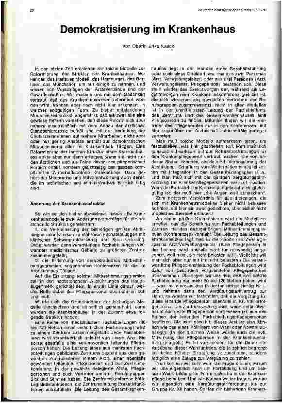 Vorschauseite 1: Demokratisierung im Krankenhaus
