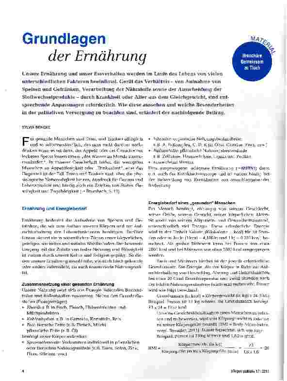 Vorschauseite 1: Grundlagen der Ernährung