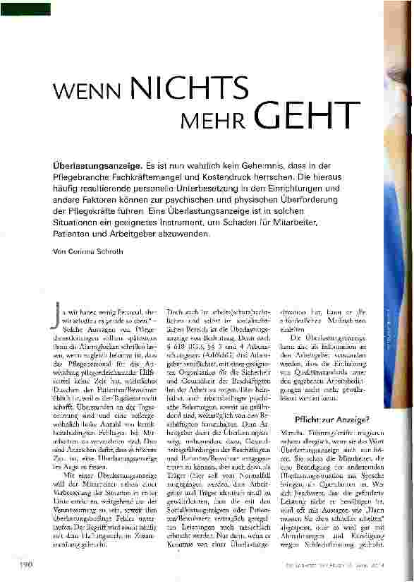Vorschauseite 1: WENN NICHTS MEHR GEHT