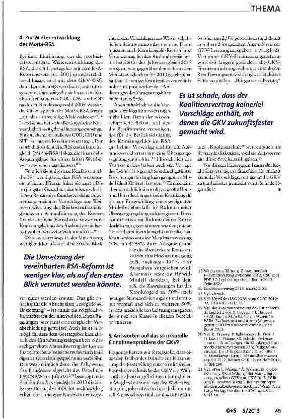Vorschauseite 4: Die Finanzierungsreform der GKV im Koalitionsvertrag