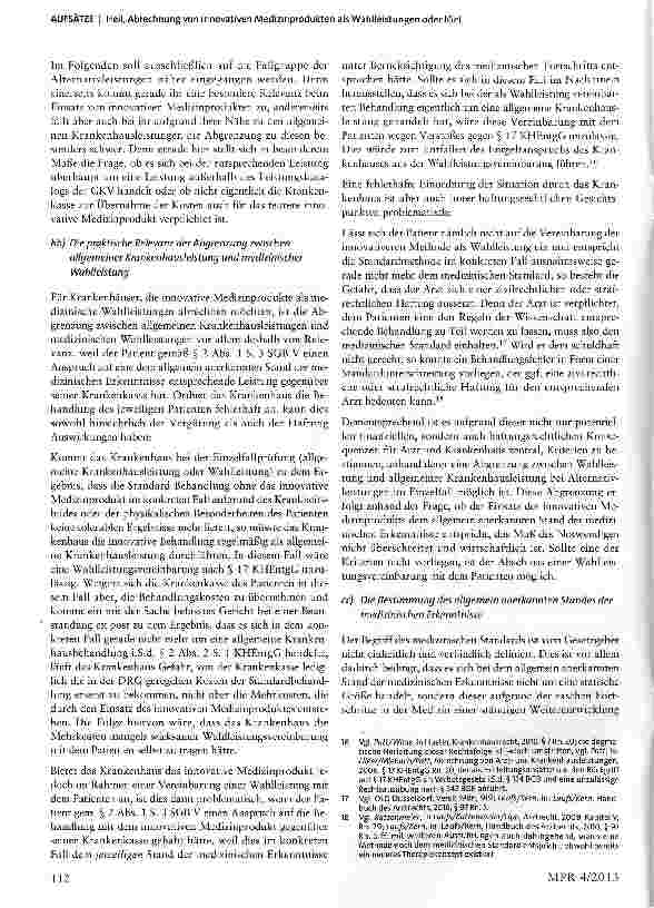 Vorschauseite 4: Abrechnung von innovativen Medizinprodukten als Wahlleistungen oder IGeL