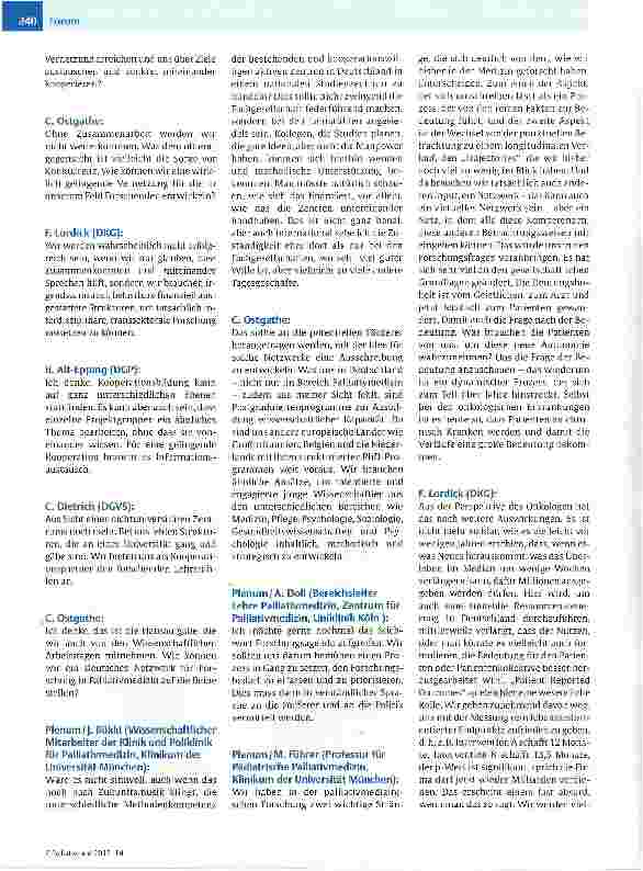 Vorschauseite 3: „Palliativmedizinische Forschung - Quo Vadis?