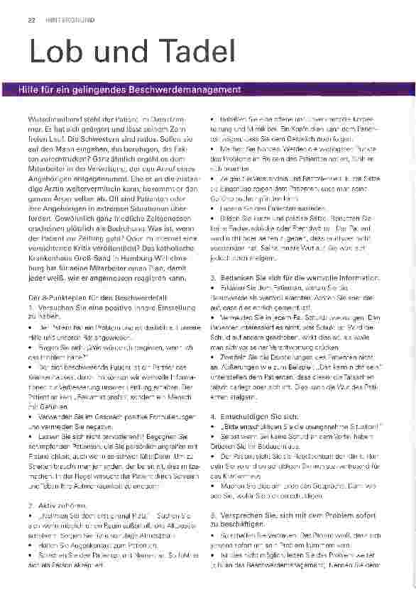 Vorschauseite 1: Lob und Tadel