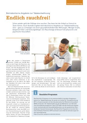 Vorschauseite 1: Betriebsinterne Angebote zur Tabakentwöhnung Endlich rauchfrei!