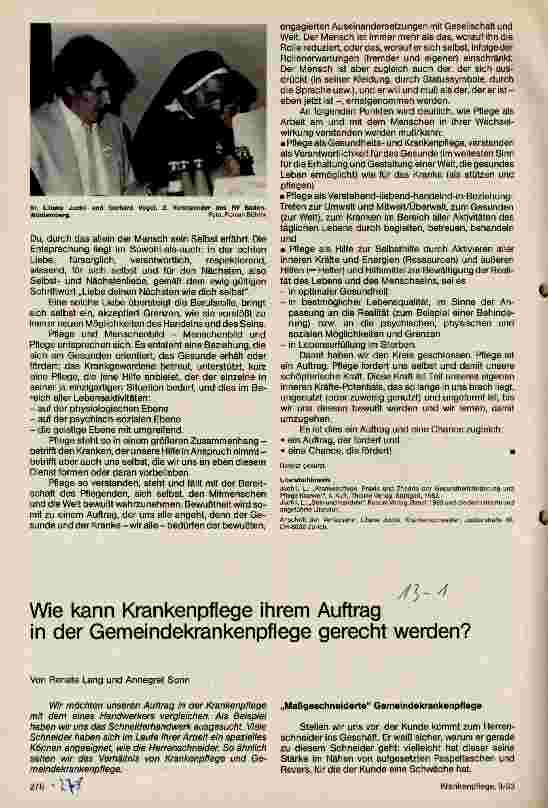 Vorschauseite 1: Wie kann Krankenpflege ihrem Auftrag in der Gemeindekrankenpflege gerecht werden?
