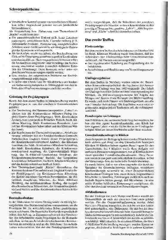Vorschauseite 2: Der Bayerische Arbeitskreis Umweltschutz im Krankenhaus