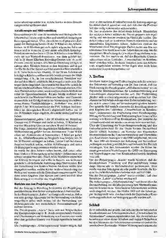 Vorschauseite 3: Der Bayerische Arbeitskreis Umweltschutz im Krankenhaus