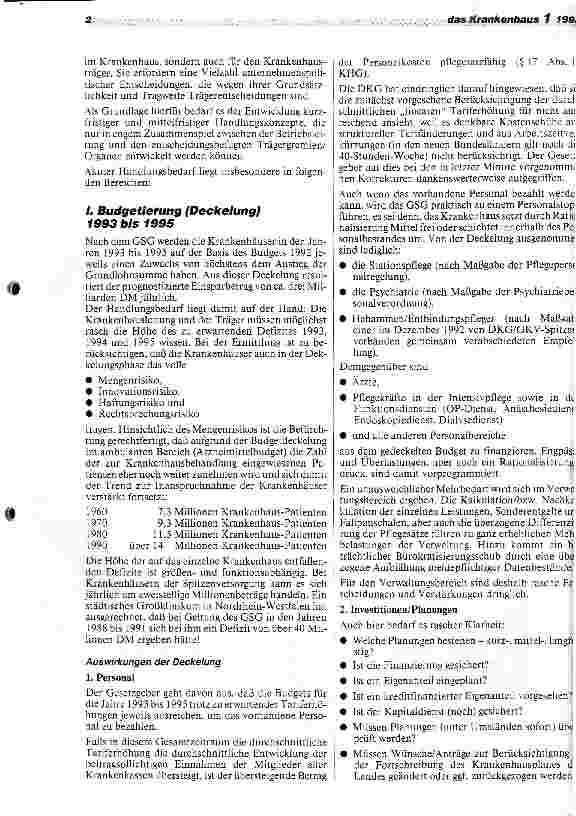 Vorschauseite 2: Das GesundheitsStrukturGesetz - Herausforderung und Chance Handlungsbedarf der Krankenhäuser und Krankenhausträger