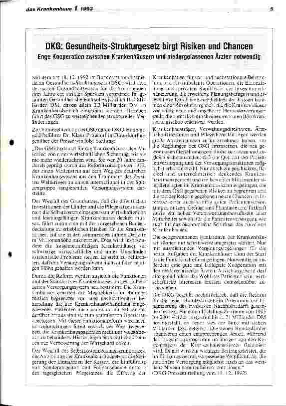 Vorschauseite 5: Das GesundheitsStrukturGesetz - Herausforderung und Chance Handlungsbedarf der Krankenhäuser und Krankenhausträger