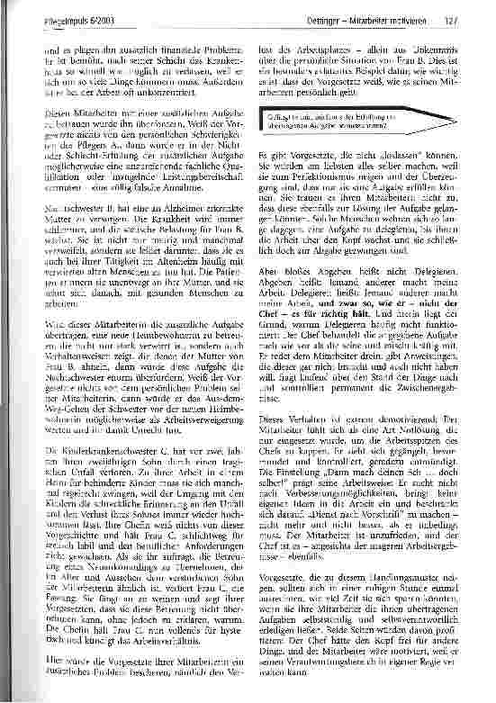 Vorschauseite 6: Mitarbeiter motivieren (Teil 3) Durch leistungsorientiertes Personal zu neuer Pflegequalität