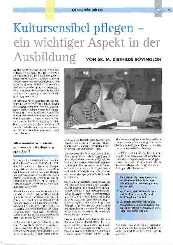 Vorschauseite 1: Kultursensibel pflegen - ein wichtiger Aspekt in der Ausbildung