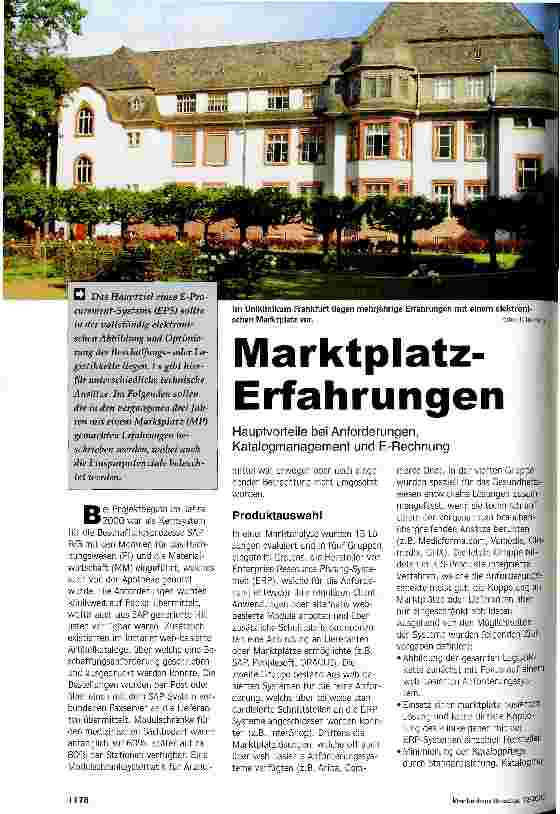 Vorschauseite 1: Marktplatz-Erfahrungen Hauptvorteile bei Anforderungen, Katalogmanagement und E-Rechnung