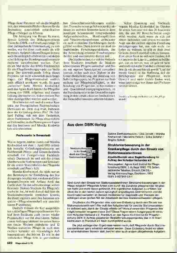 Vorschauseite 3: Monika Krohwinkel, Professorin für Pflege