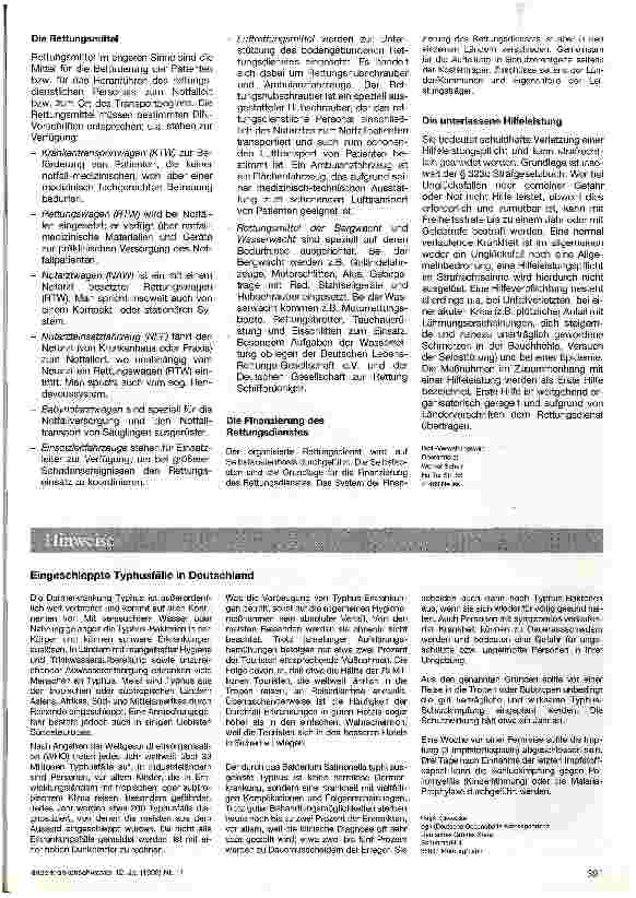 Vorschauseite 2: Der Rettungsdienst ein wichtiger Teil der Gesundheitsversorgung