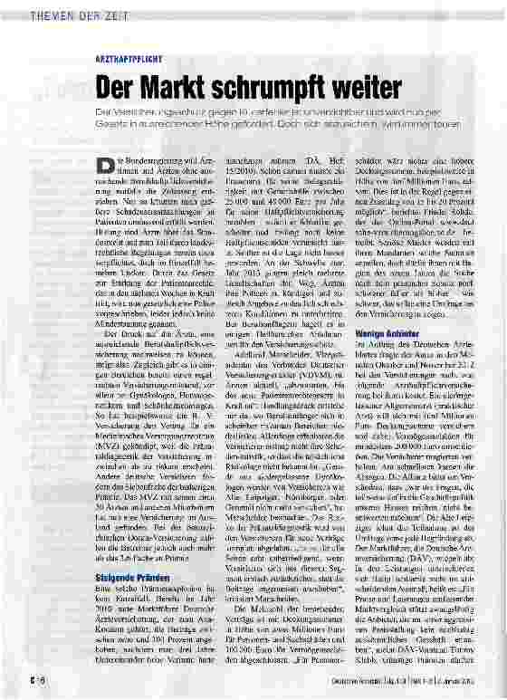 Vorschauseite 1: Der Markt schrumpft weiter