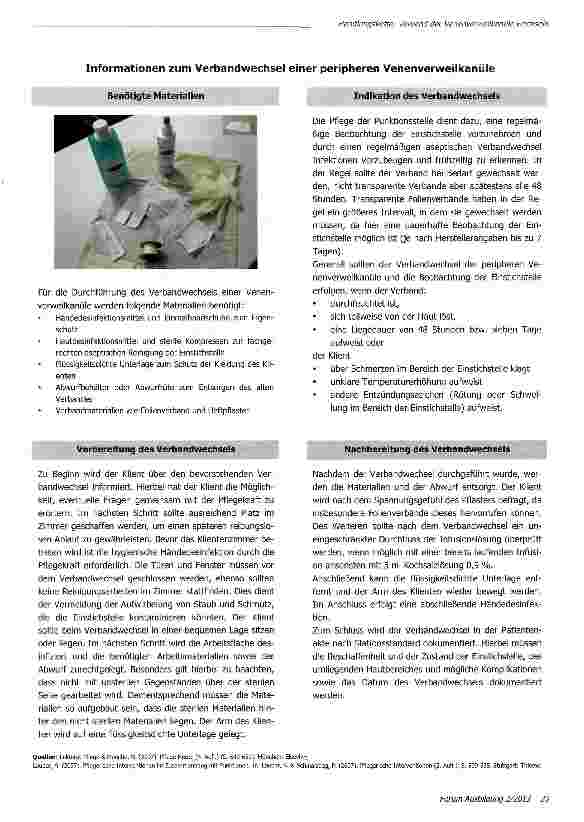 Vorschauseite 4: Den Verbandwechsel einer peripheren Venenverweilkanüle durchführen