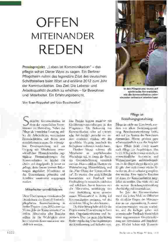 Vorschauseite 1: OFFEN MITEINANDER REDEN