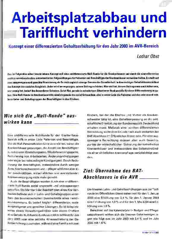 Vorschauseite 1: Arbeitsplatzabbau und Tarifflucht verhindern