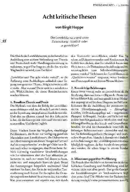 Vorschauseite 1: Acht kritische Thesen Der Lernfeldansatz und seine Zubereitung - köstlich oder ungenießbar?