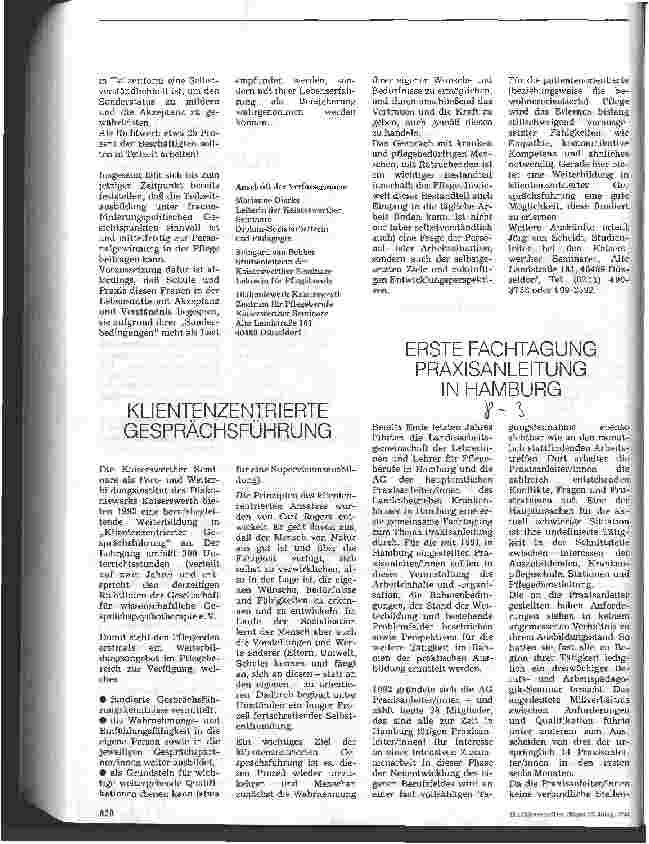 Vorschauseite 1: Erste Fachtagung Praxisanleitung in Hamburg
