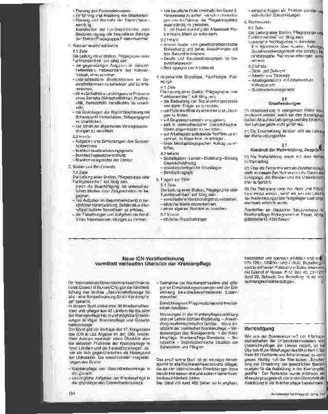 Vorschauseite 2: Rahmenordnung für die Weiterbildung zur Leitung einer Station, Pflegegruppe oder Funktionseinheit