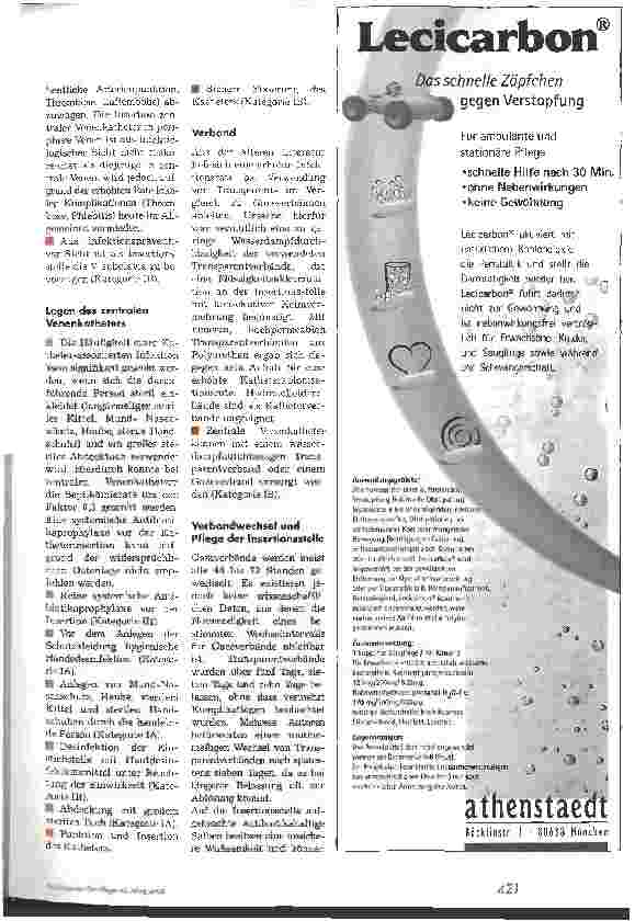 Vorschauseite 5: Prävention Gefäßkatheder-assoziierter Infektionen
