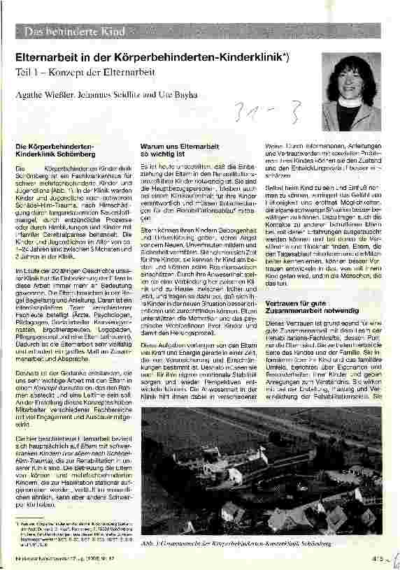 Vorschauseite 1: Elternarbeit in der Körperbehinderten-Kinderklinik Teil 1: Konzept der Elternarbeit