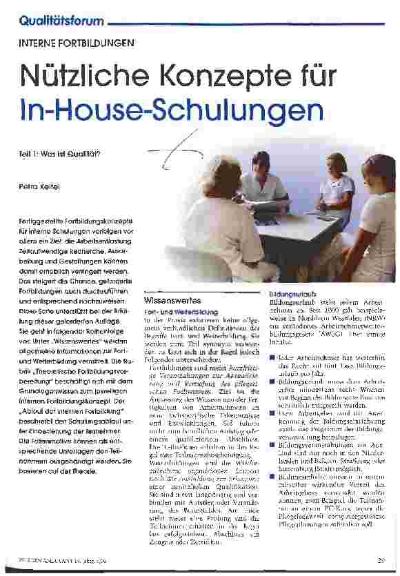 Vorschauseite 1: Nützliche Konzepte für In-House-Schulungen Teil 1