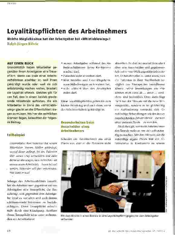 Vorschauseite 1: Loyalitätspflichten des Arbeitnehmers