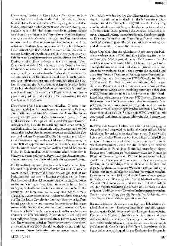 Vorschauseite 2: „Mehr Vertrauen in Medizinprodukte durch verständliche und kontinuierliche Kommunikation -MedTech-Kommunikationskonferenz des BVMed in Berlin