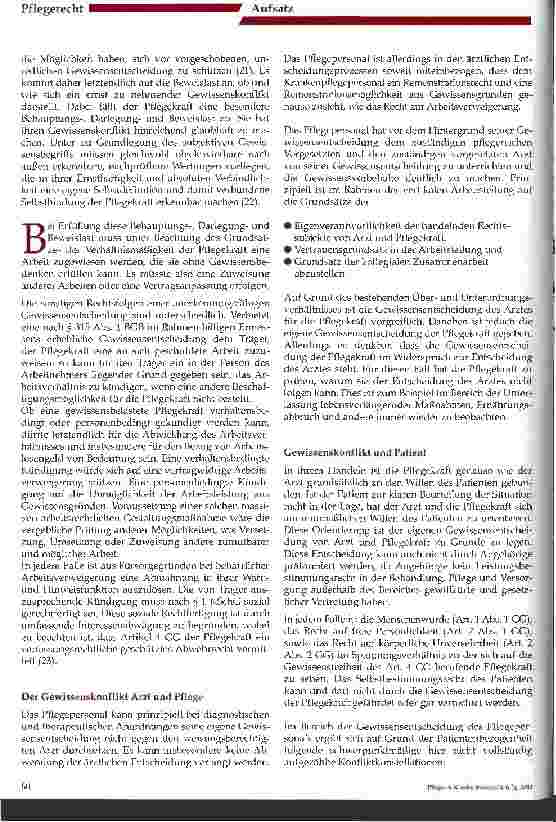 Vorschauseite 4: Pflege und Gewissensfreiheit